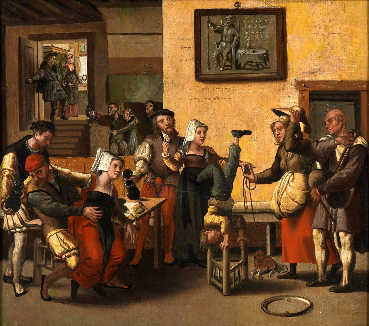 An Inn with Acrobats and a Bagpipe Player by Unbekannt Unbekannt