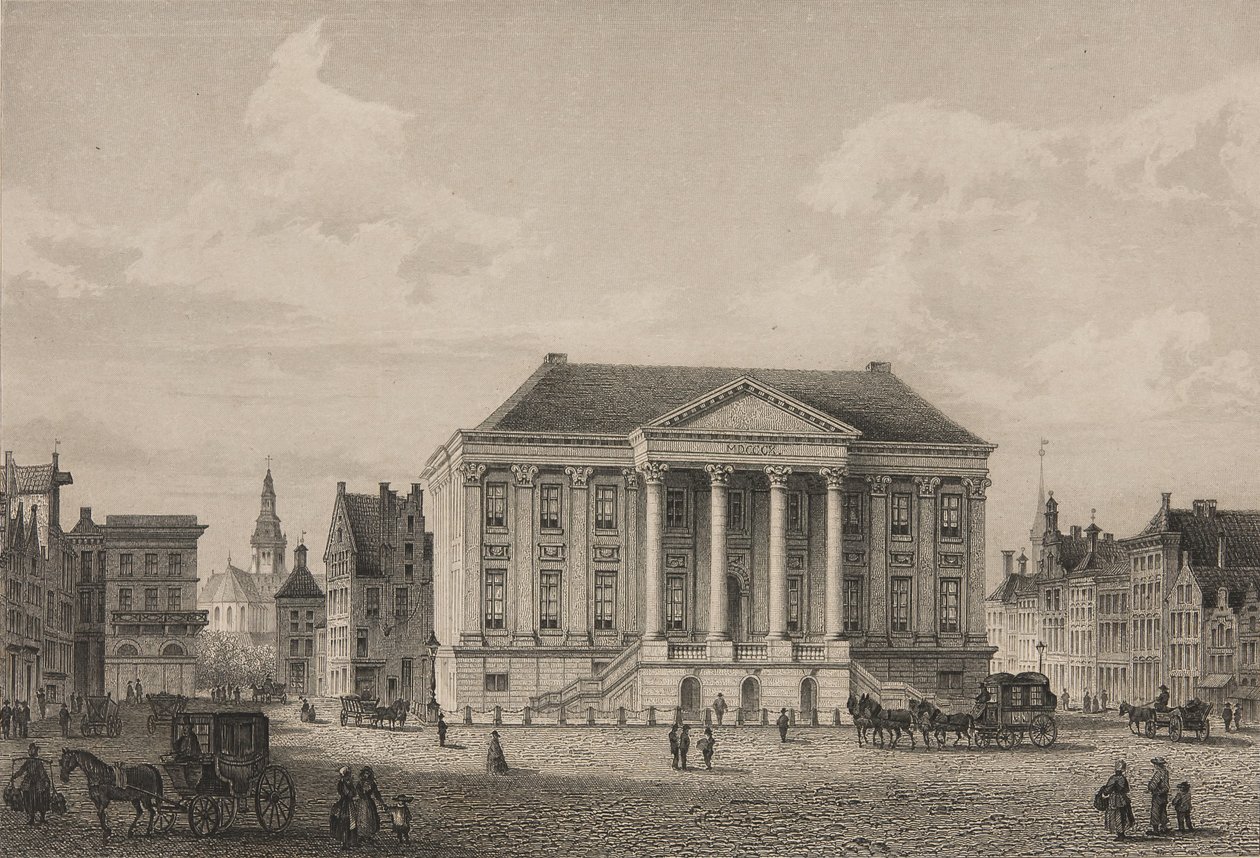 The Grote Markt of Groningen in 1858 by Unbekannt Unbekannt