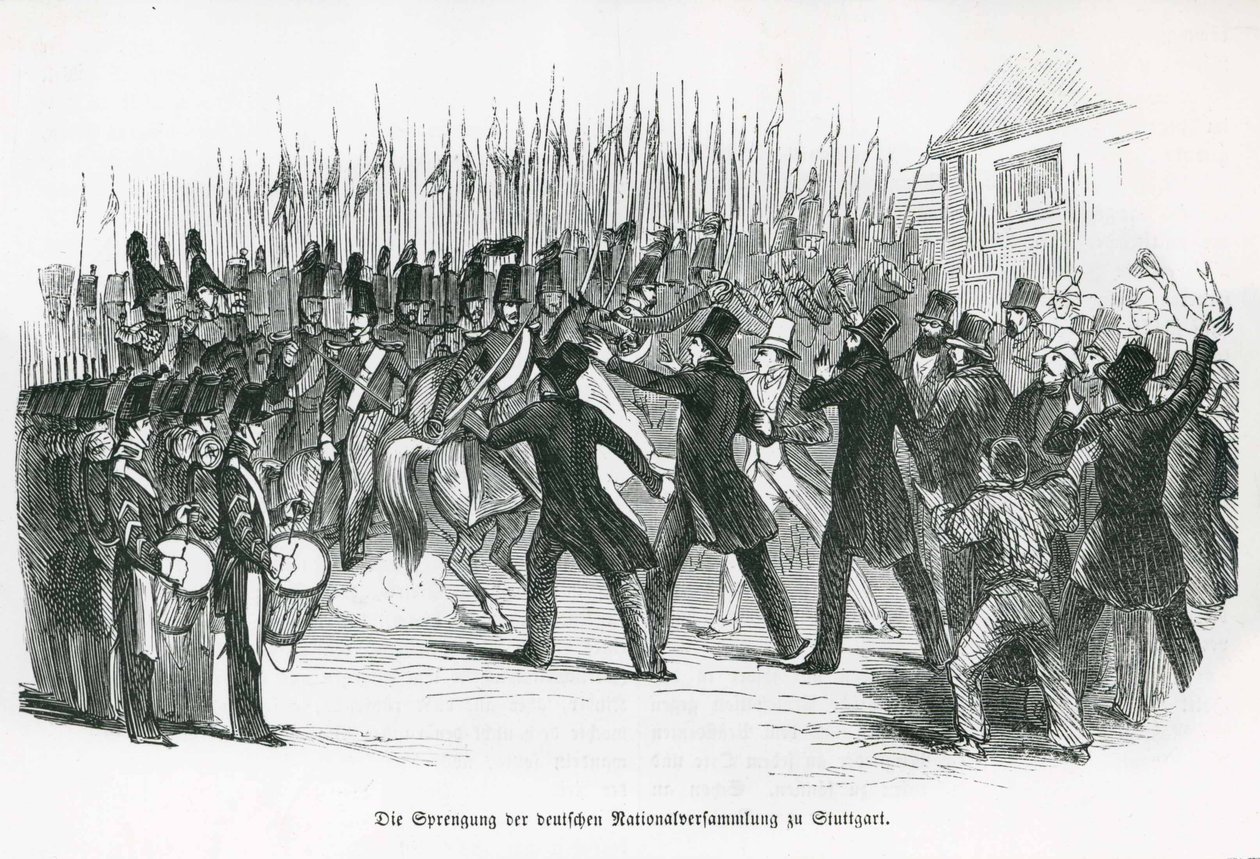 The Explosion of the German National Assembly in Stuttgart by Unbekannt Unbekannt