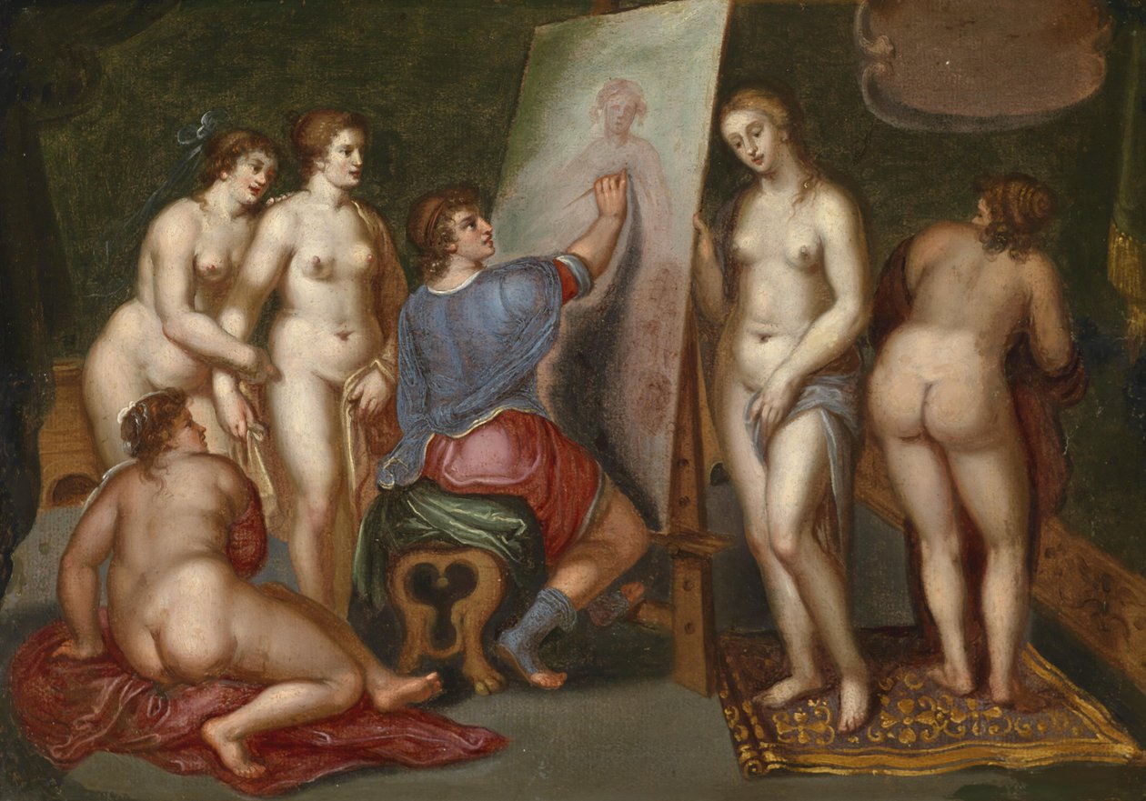 A Painter Painting a Female Nude by Unbekannt Unbekannt