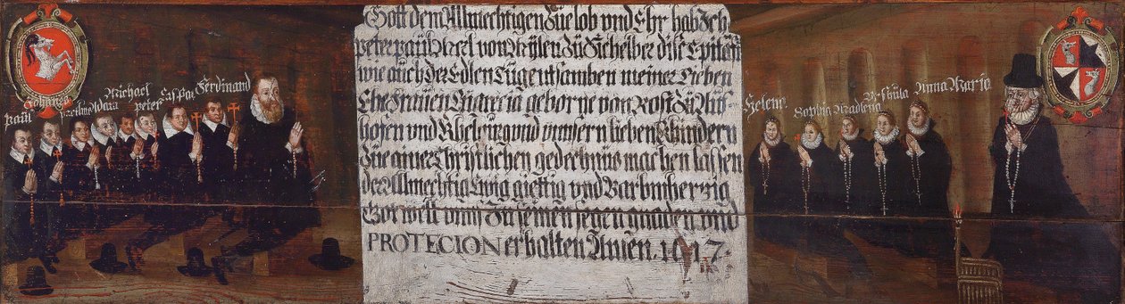 Epitaph of Peter Paul von Mörl von Pfalzen zu Mühlen und Sichelburg, His Wife Margret von Rost zu Aufhofen und Kehlburg and Their Children by Unbekannt Unbekannt