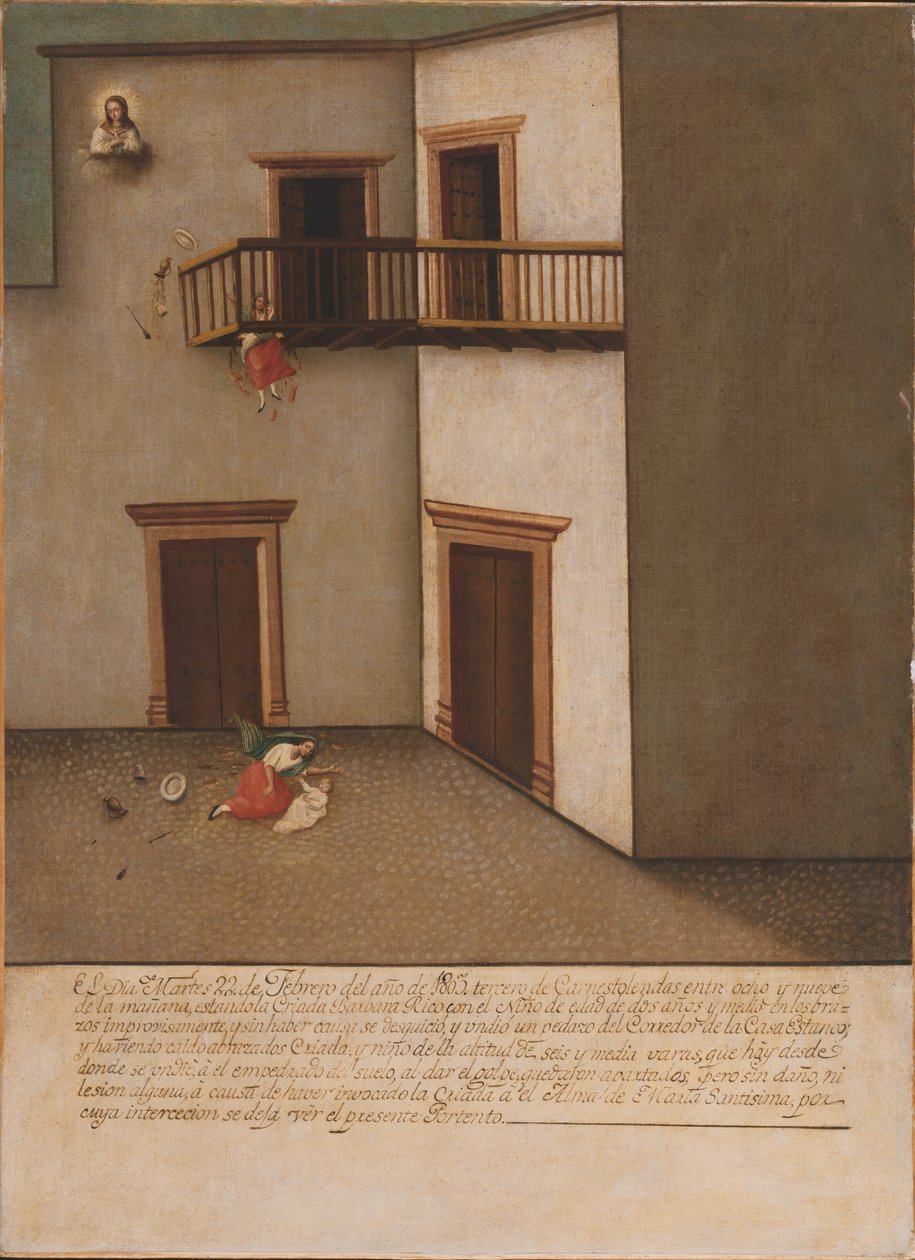 Fall from a Balcony by Unbekannt Unbekannt