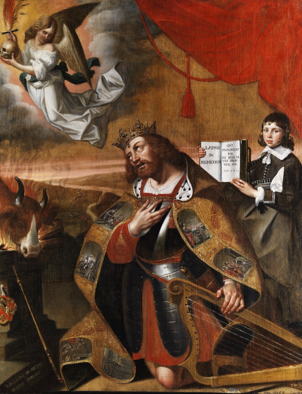 King David Kneeling in Front of a Sacrificial Altar by Unbekannt Unbekannt