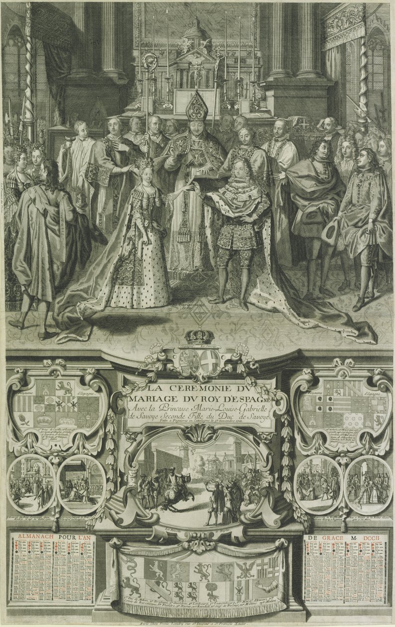 Marriage of Maria Luisa of Savoy and Felipe V of Spain in 1701 by Unbekannt Unbekannt