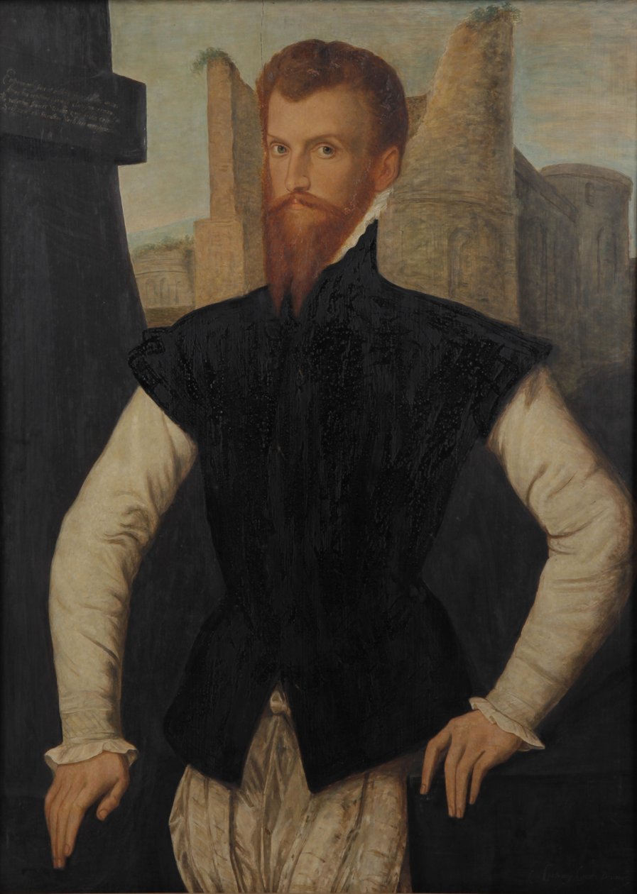 Portrait of the Earl of Devon, Three-Quarter-Length, Standing Before Ruins by Unbekannt Unbekannt