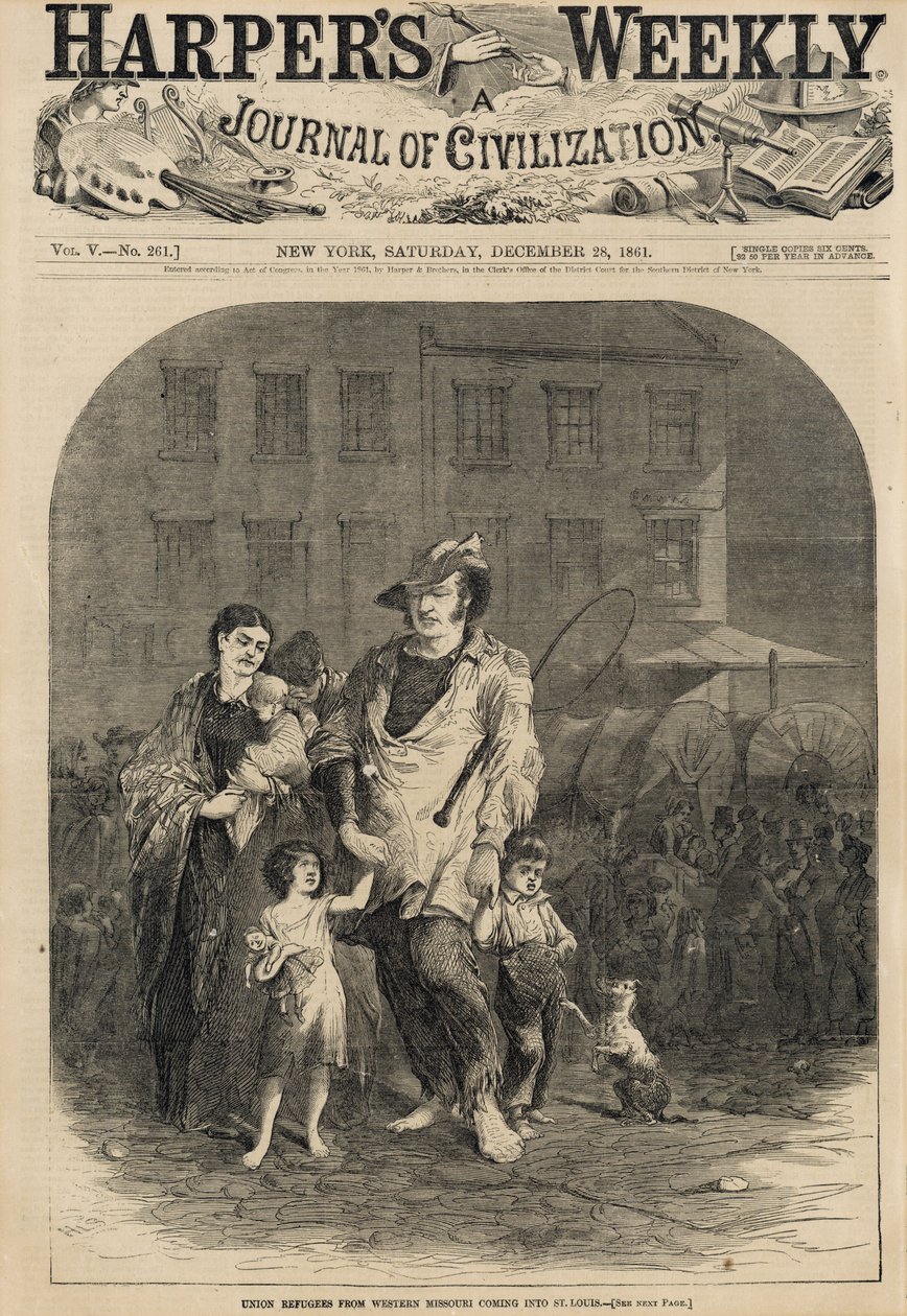Union Refugees from Western Missouri Coming into St. Louis by Unbekannt Unbekannt