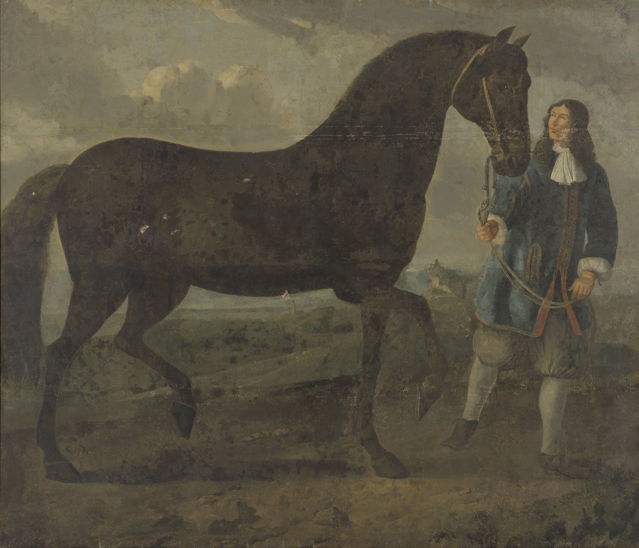 Black Horse Led by a Stable Boy by Unbekannt Unbekannt