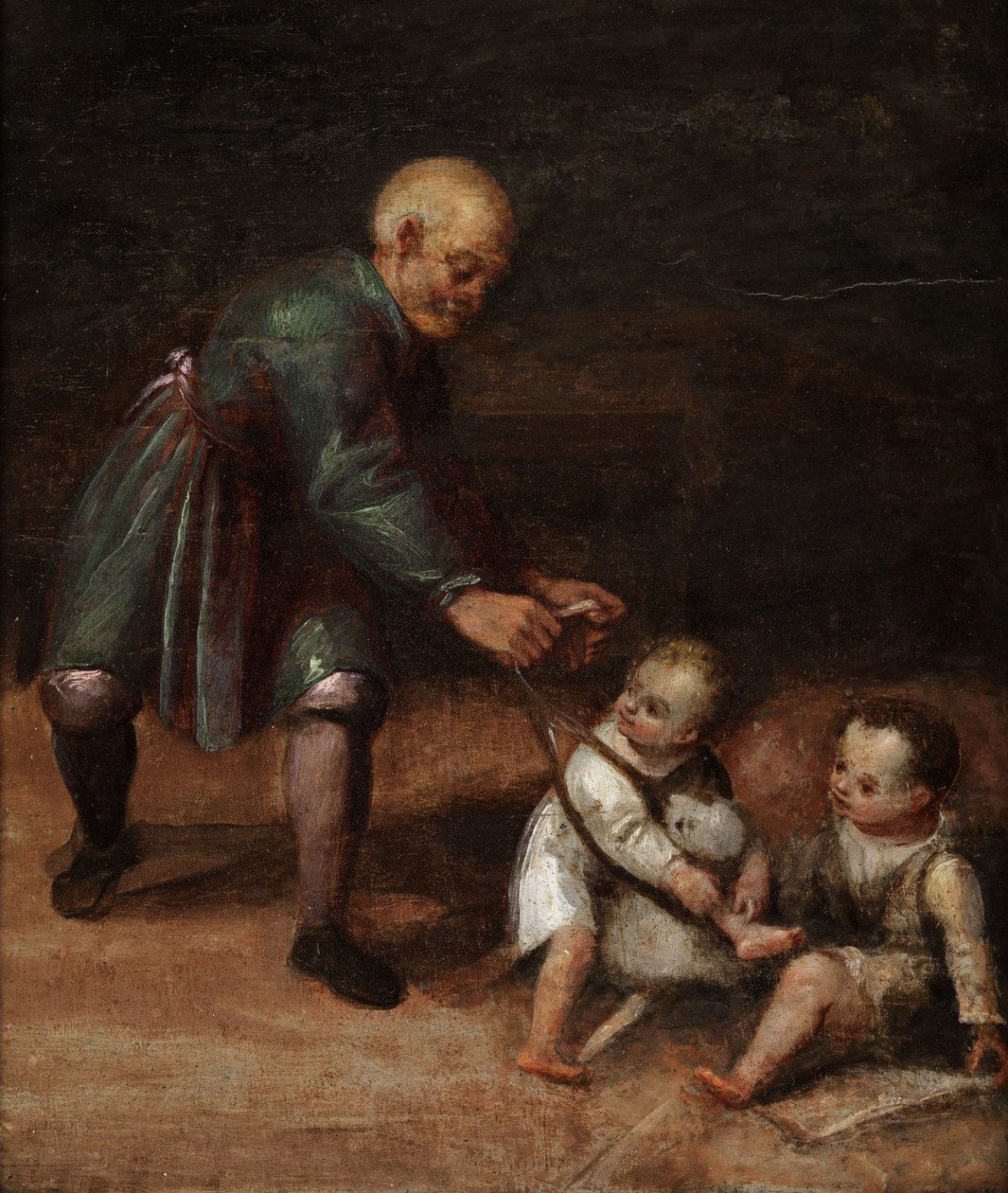 Man with Two Children by Unbekannt Unbekannt