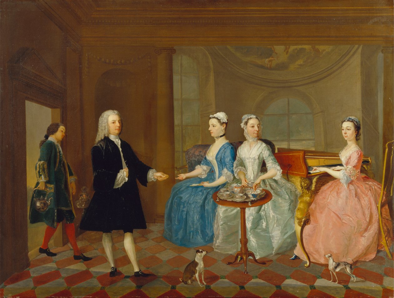 A Family Being Served with Tea by Unbekannt Unbekannt