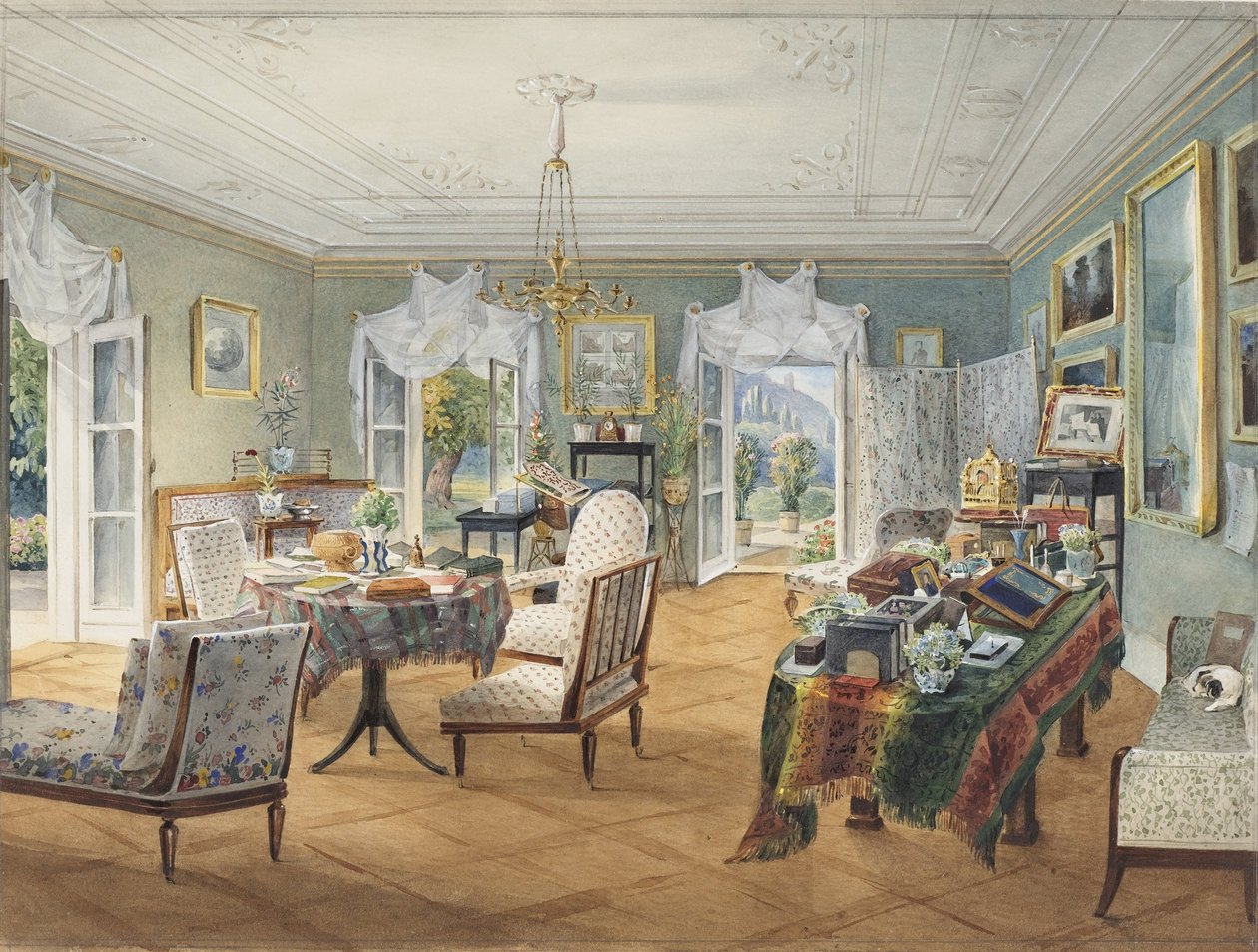 A Sitting Room, Perhaps in a Country Dacha by Unbekannt Unbekannt