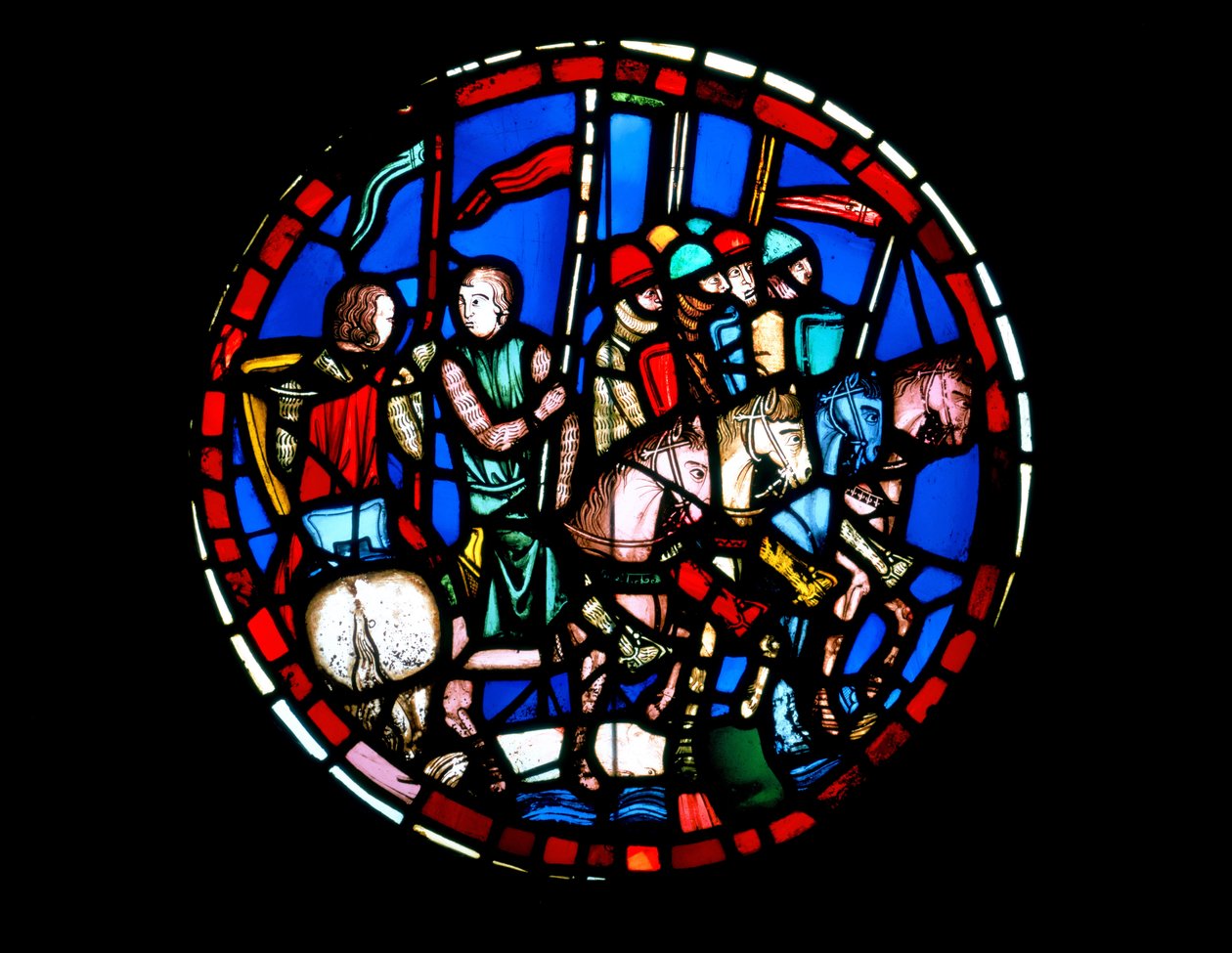 Rondel Depicting Holoferness Army Crossing the Euphrates River by Unbekannt Unbekannt