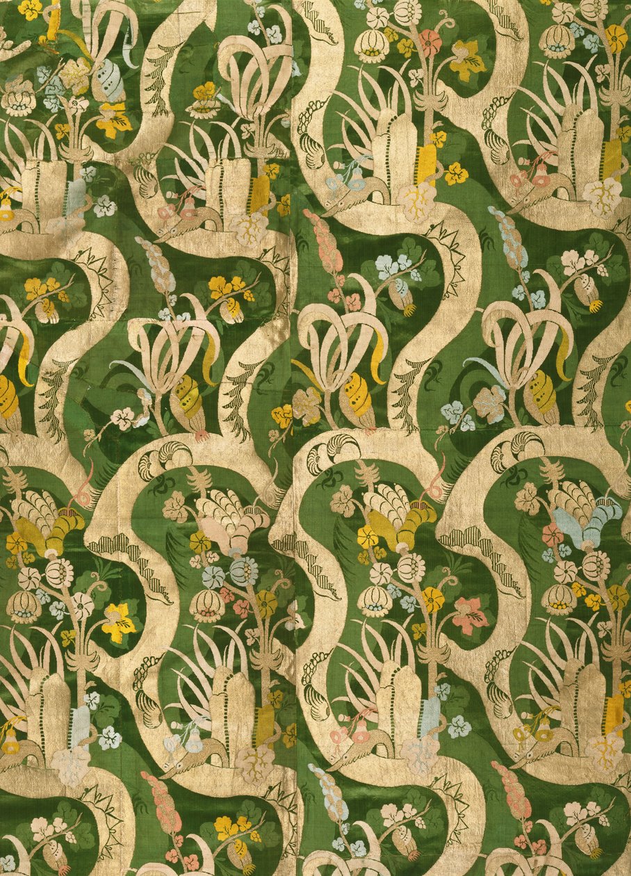 Woven Textile (silk with bizarre design) by Unbekannt Unbekannt