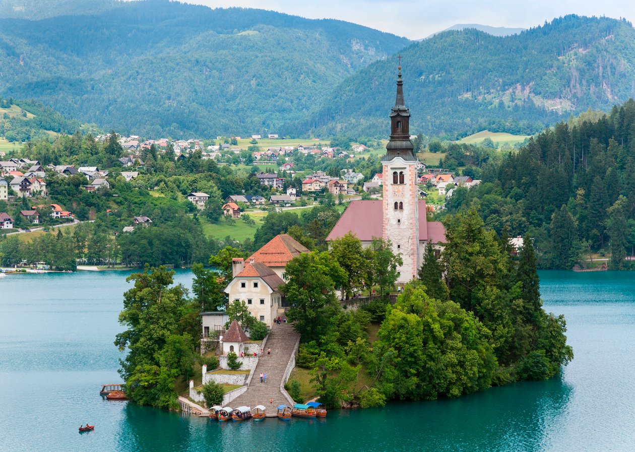 Bled, Slovenia. Church of the Assumption, Bled Island by Unbekannt Unbekannt