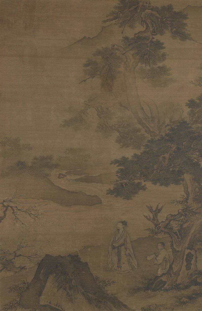 Carrying a Zither while Searching for Plum Blossoms by Unbekannt Unbekannt