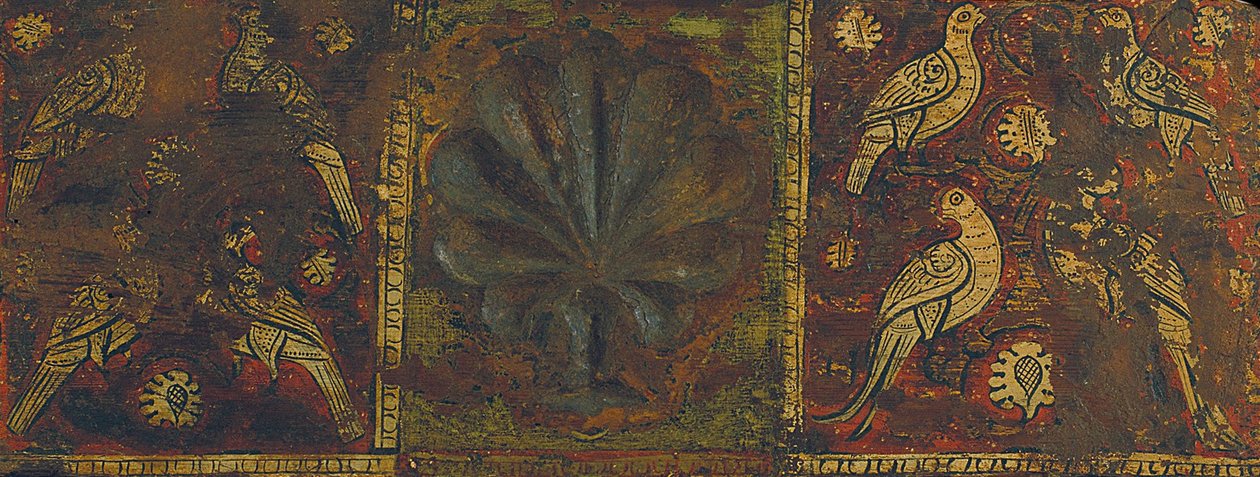 Ceiling Panel with Palm Leaf and Birds by Unbekannt Unbekannt