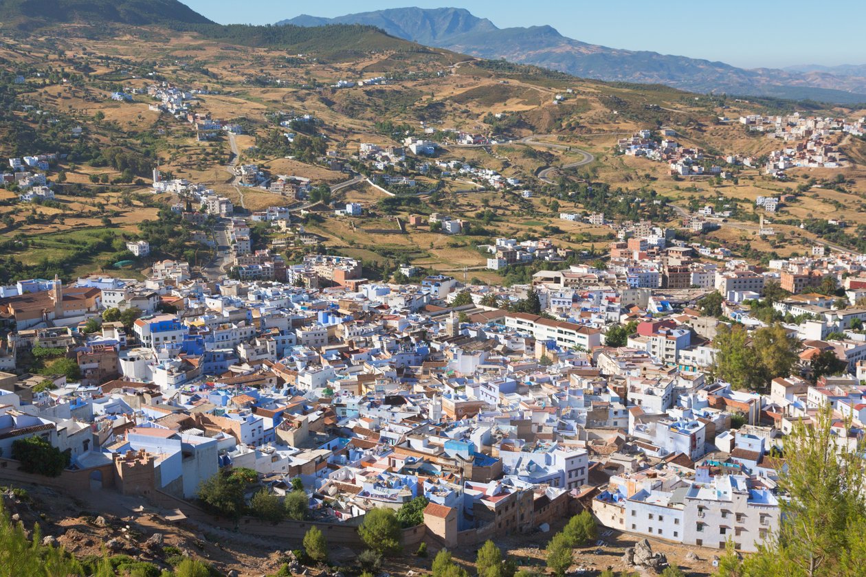 Chefchaouen, Morocco. Overall view of the town. by Unbekannt Unbekannt