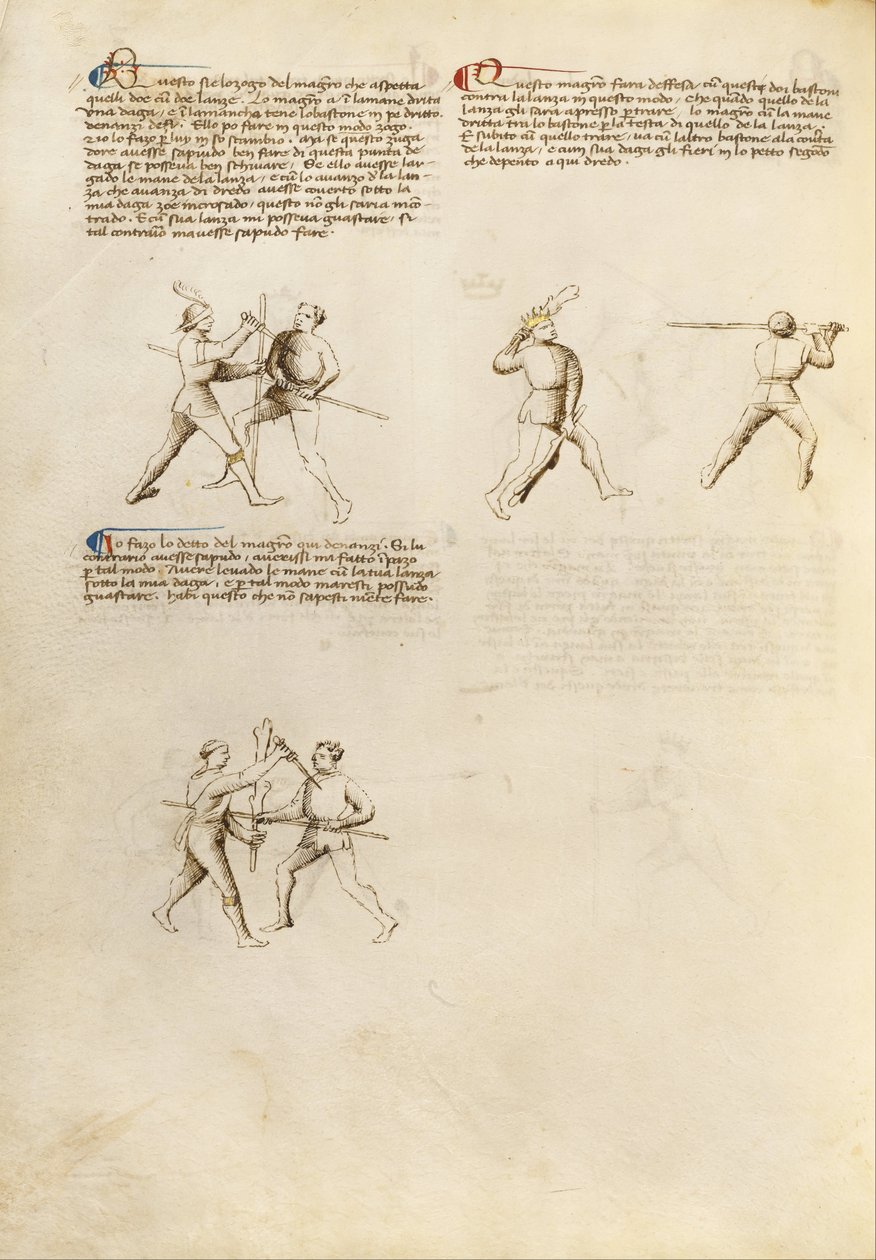 Combat with Dagger and Staff (detail) by Unbekannt Unbekannt