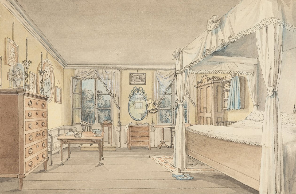 Interior of a Bedroom by Unbekannt Unbekannt