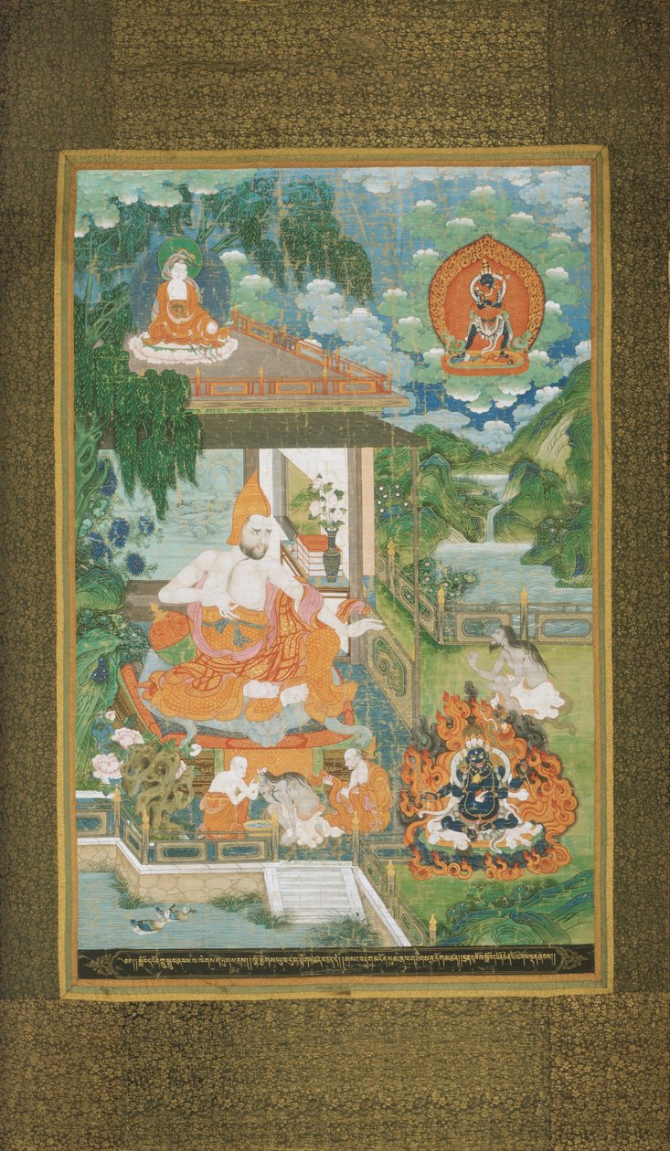 Acarya Bhavaviveka Converts a Nonbeliever to Buddhism by Unbekannt Unbekannt