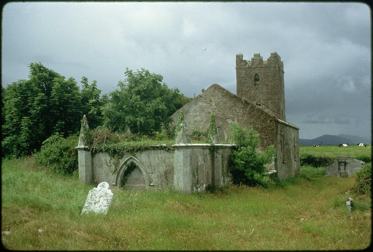 Medieval church and churchyard by Unbekannt Unbekannt