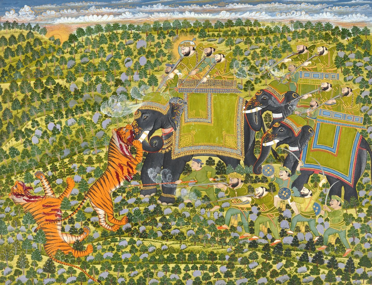 Raghuraj Singh Hunting Tigers by Unbekannt Unbekannt