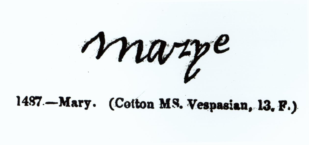 Reproduction of the signature of Mary I (1516-1558) by Unbekannt Unbekannt
