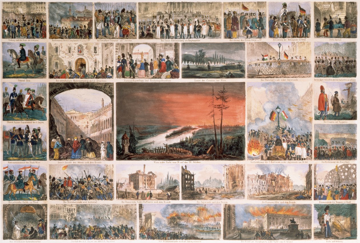 Revolution in Vienna: Prince Alfred Windischgratz Forces Vienna to Surrender After a Third Uprising on the 6th October 1848 by Unbekannt Unbekannt
