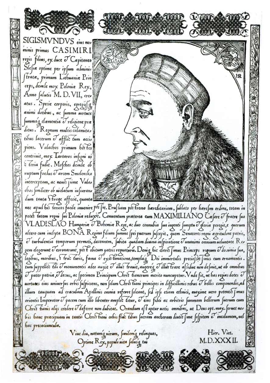 Sigismund I (1467-1548), 1532 by Unbekannt Unbekannt