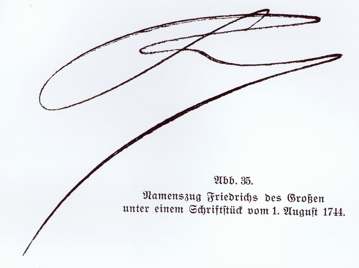 Signature of Frederick the Great, King of Prussia, 1st August 1744 by Unbekannt Unbekannt