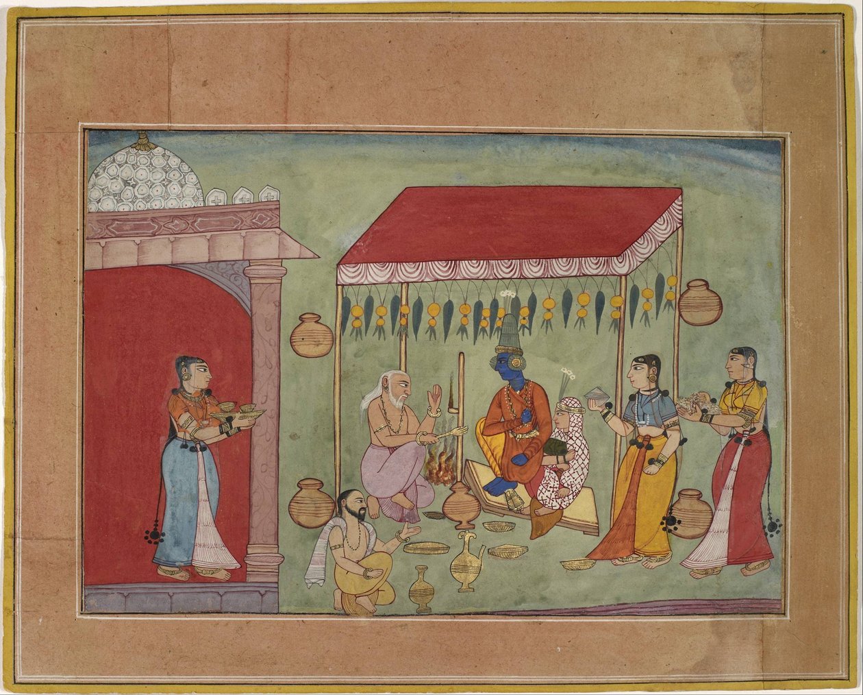 The Marriage of Krishna and Rukmini by Unbekannt Unbekannt