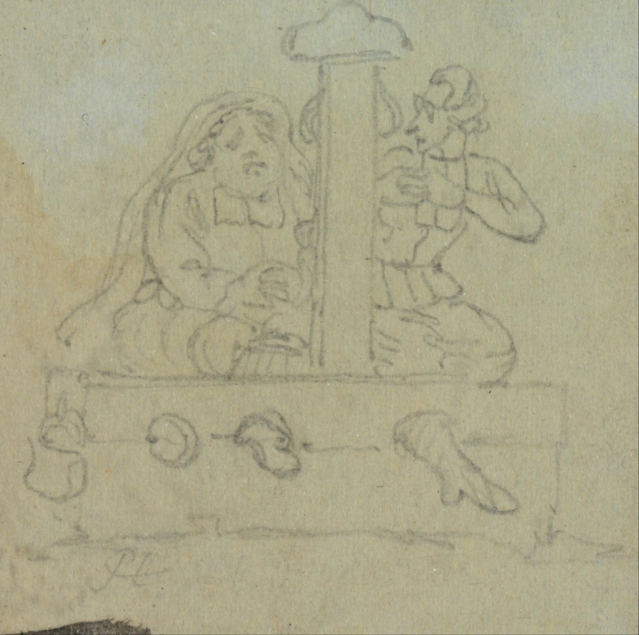 Two Men in a Stock by Unbekannt Unbekannt