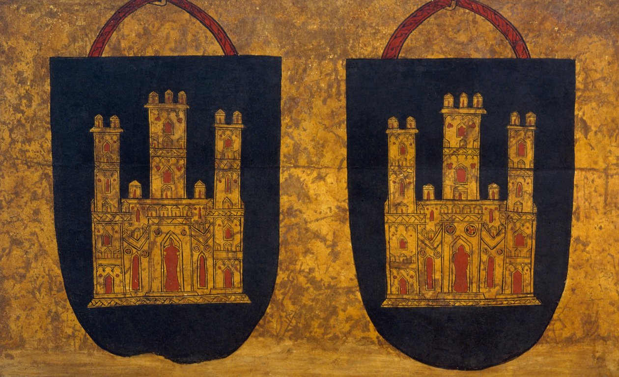 Two Coats of Arms with Three-Towered Castles by Unbekannt Unbekannt