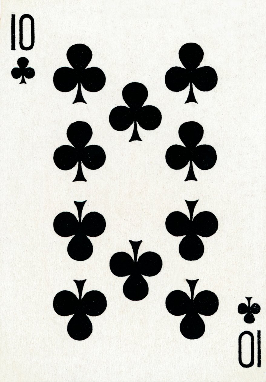 10 of Clubs from a deck of Goodall & Son Ltd. playing cards, c1940 by Unbekannt