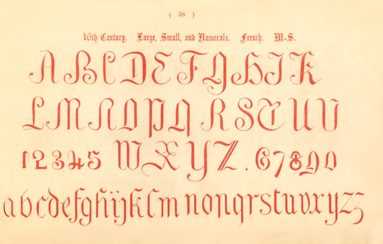 16th Century. Large, Small and Numerals. French. MS., 1862 by Unbekannt