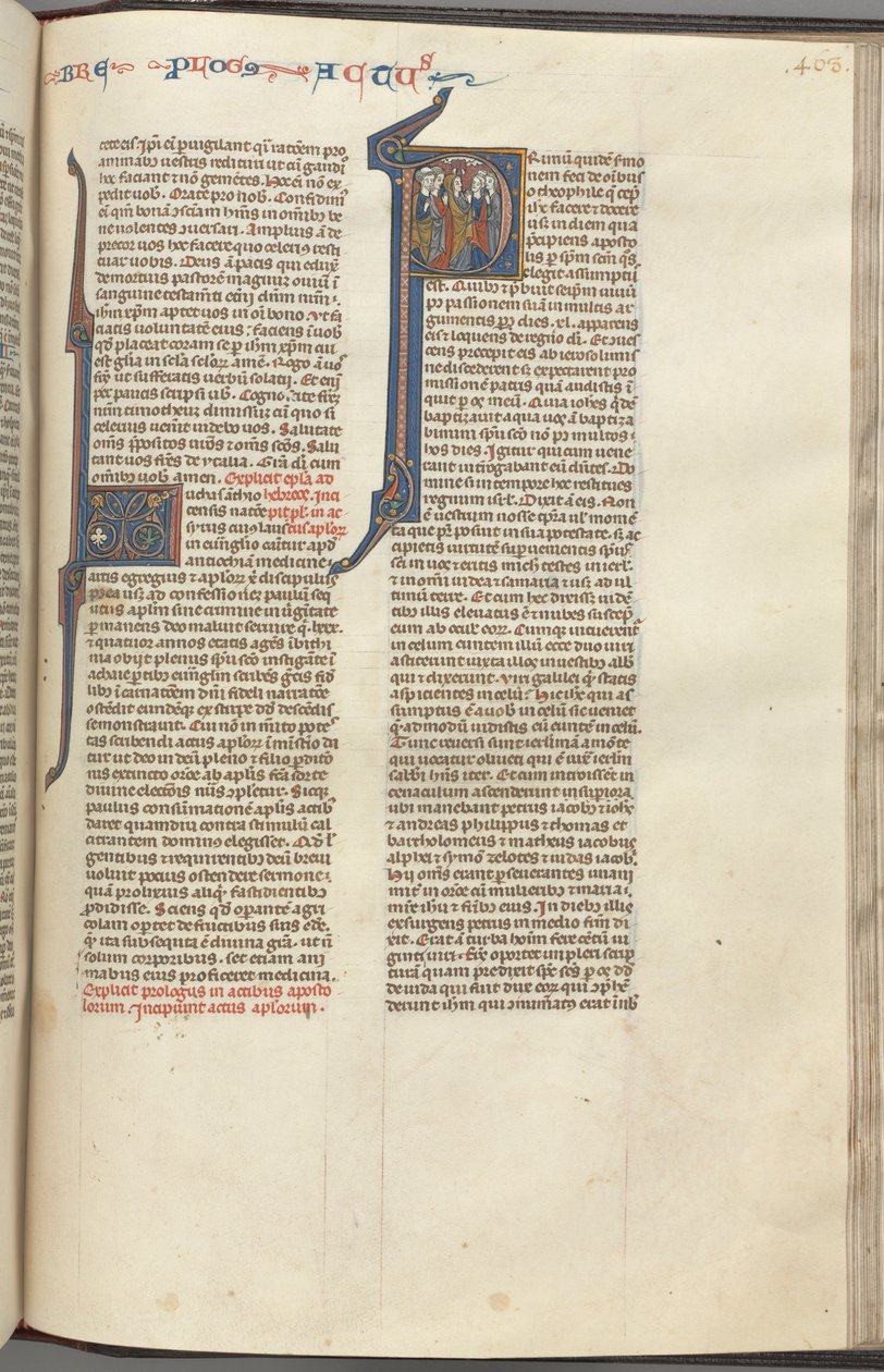 Acts, historiated initial P, the Ascension, c. 1275-1300 (Fol. 463r) by Unbekannt