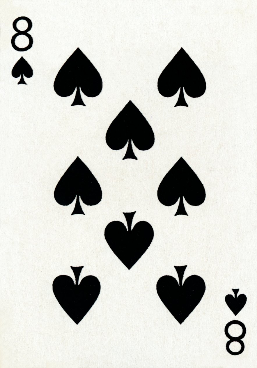 8 of Spades from a deck of Goodall & Son Ltd. playing cards, c1940 by Unbekannt