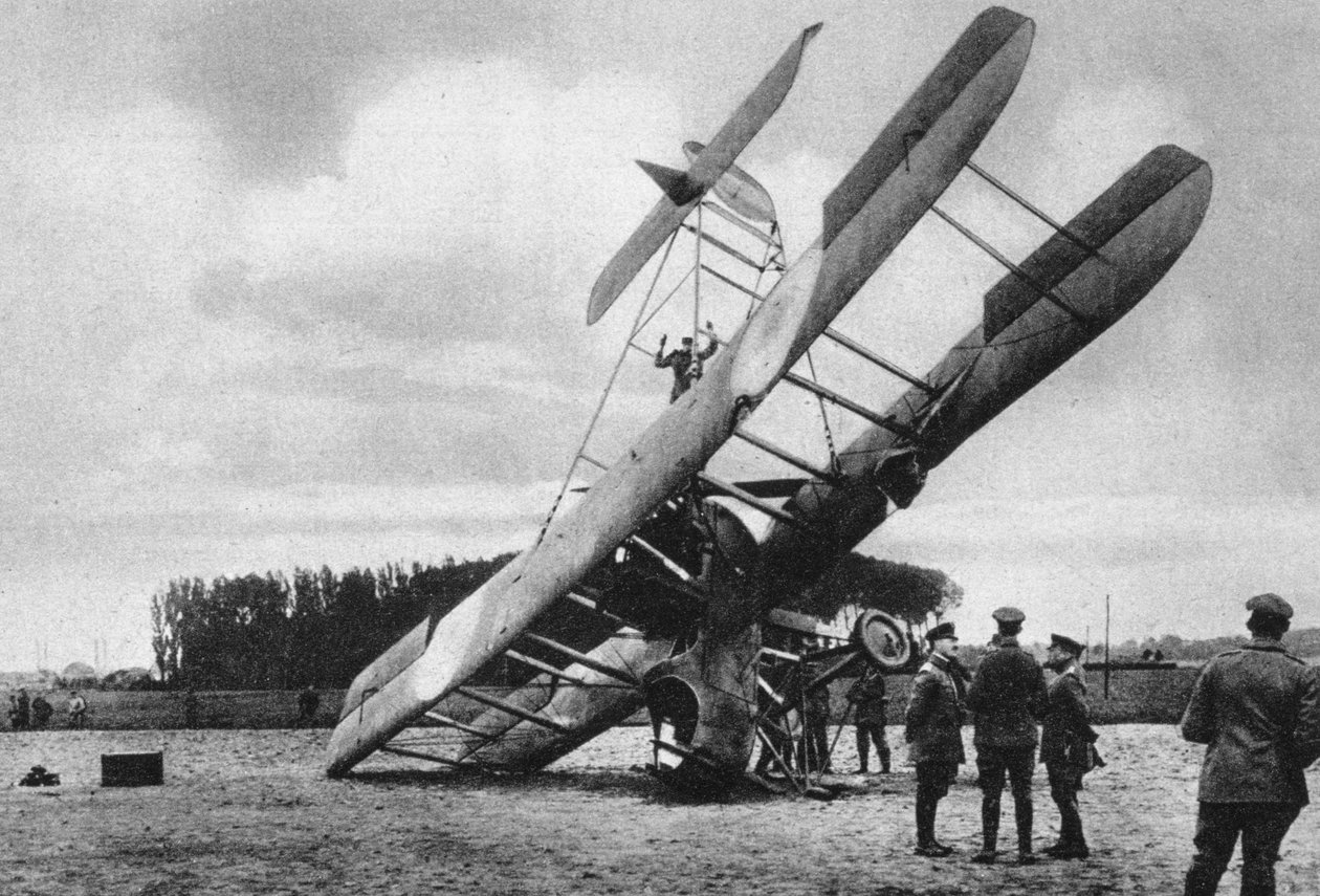 A British Vickers Vimy Biplane, Crashed South-West of Lille, France, World War I by Unbekannt