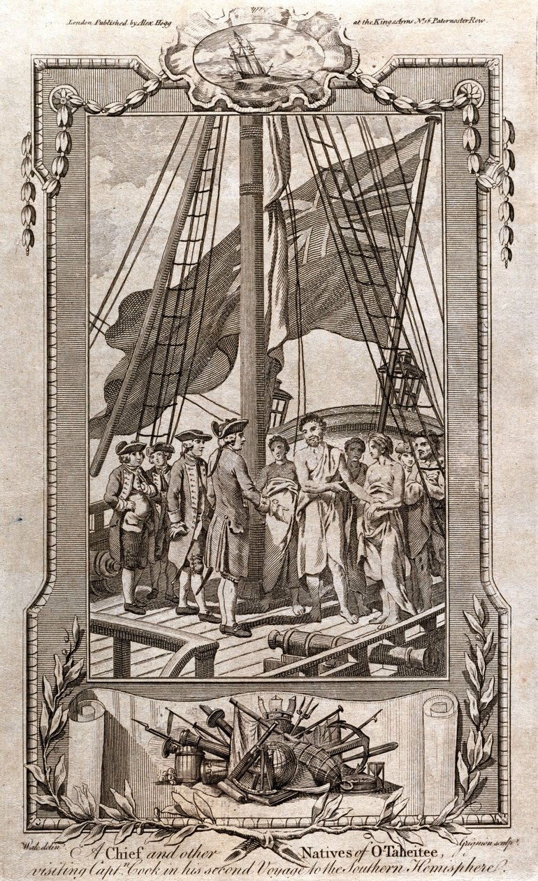 A Chief and Other Natives of O-Taheitee, Visiting Captain Cook by Unbekannt