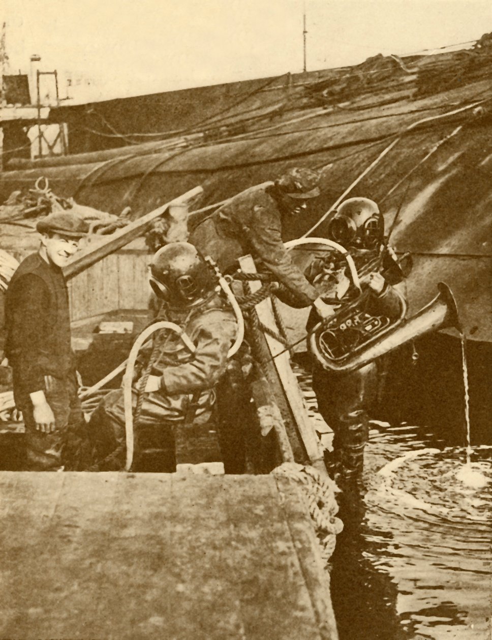 A Diver With Euphonium and Swords from the German Kaiser Scuttled at Scapa, c1930 by Unbekannt