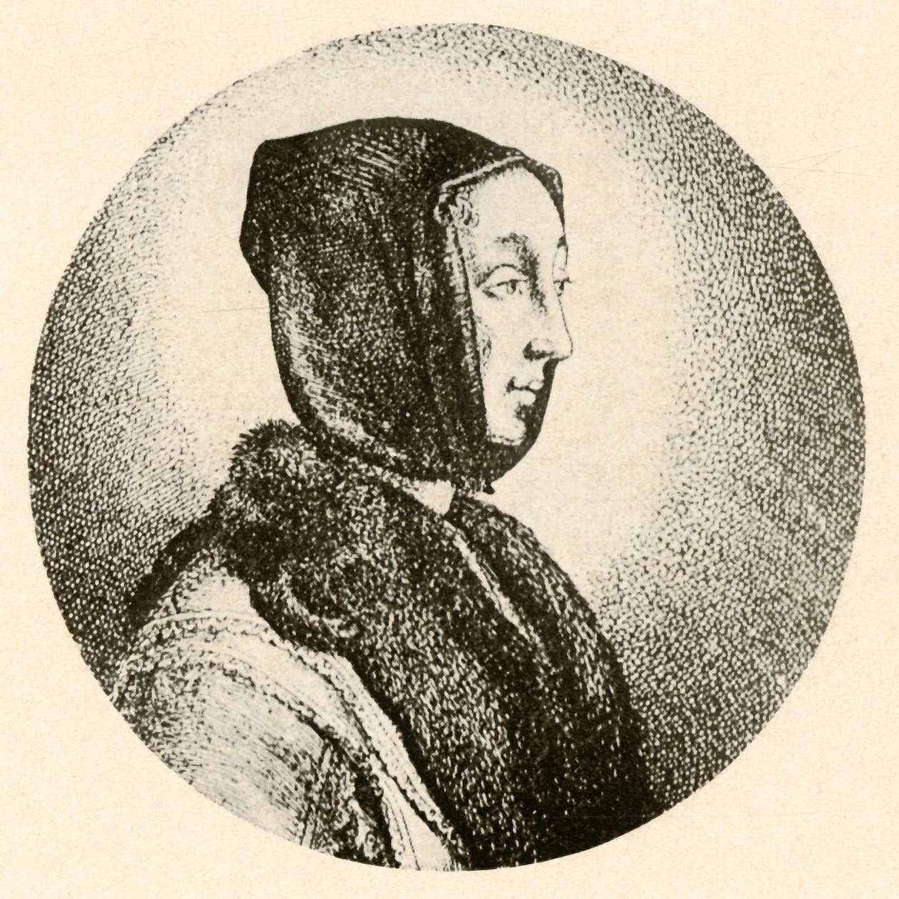 A Dutch lady in fur tippet and hood, mid 17th century by Unbekannt