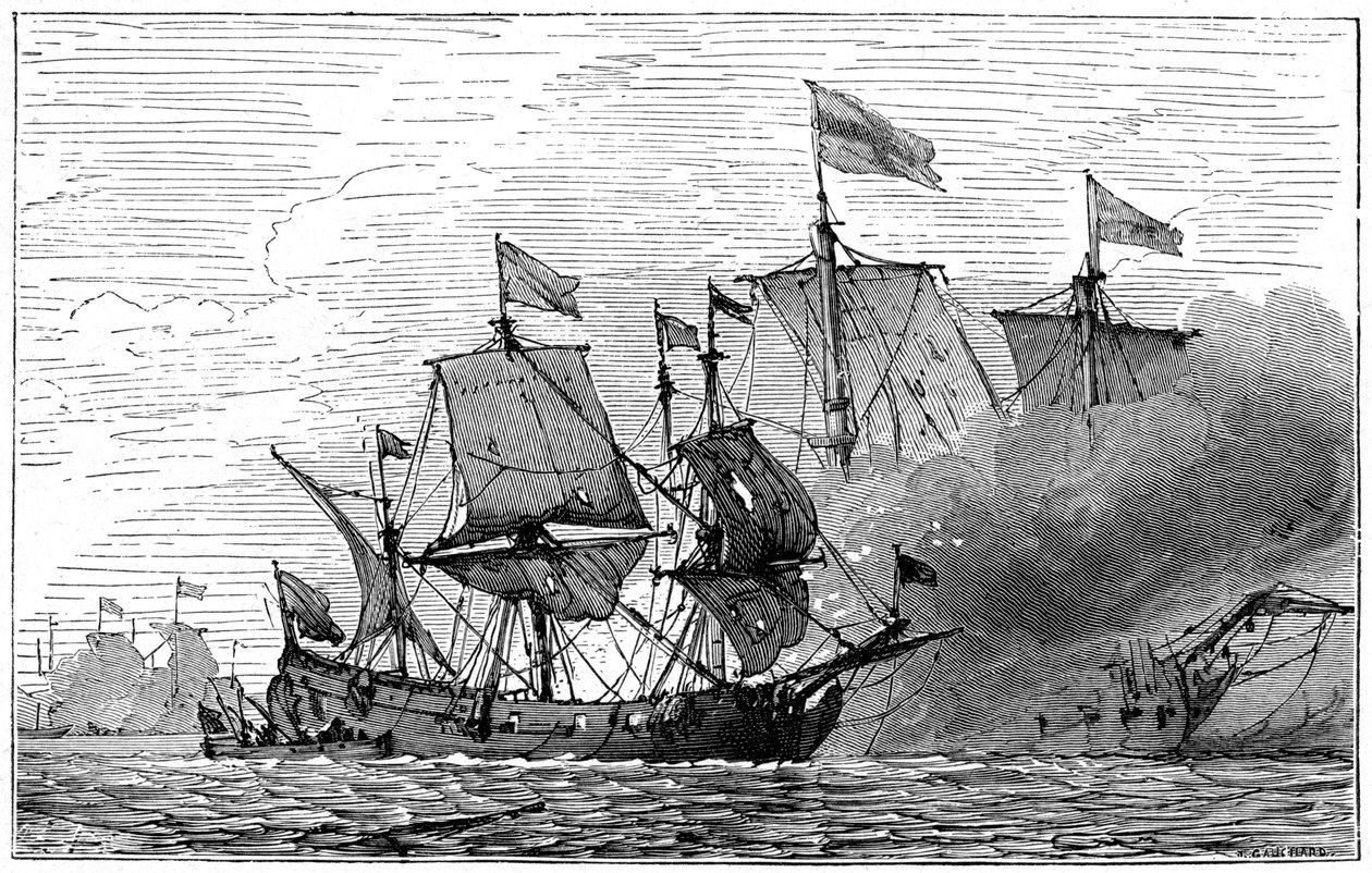 A French Brûlot Fire Ship by Unbekannt
