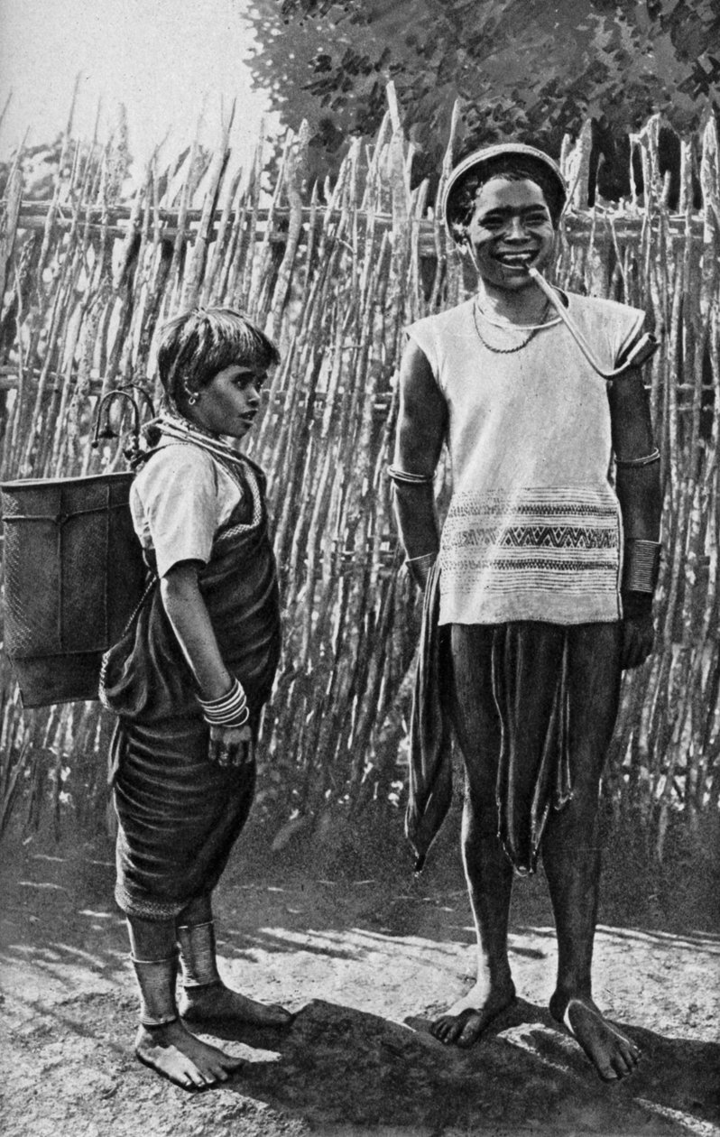 A Moi Couple Inside the Village Palisade, Africa by Unbekannt
