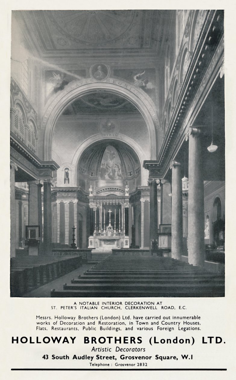 A Notable Interior Decoration at St. Peters Italian Church by Unbekannt