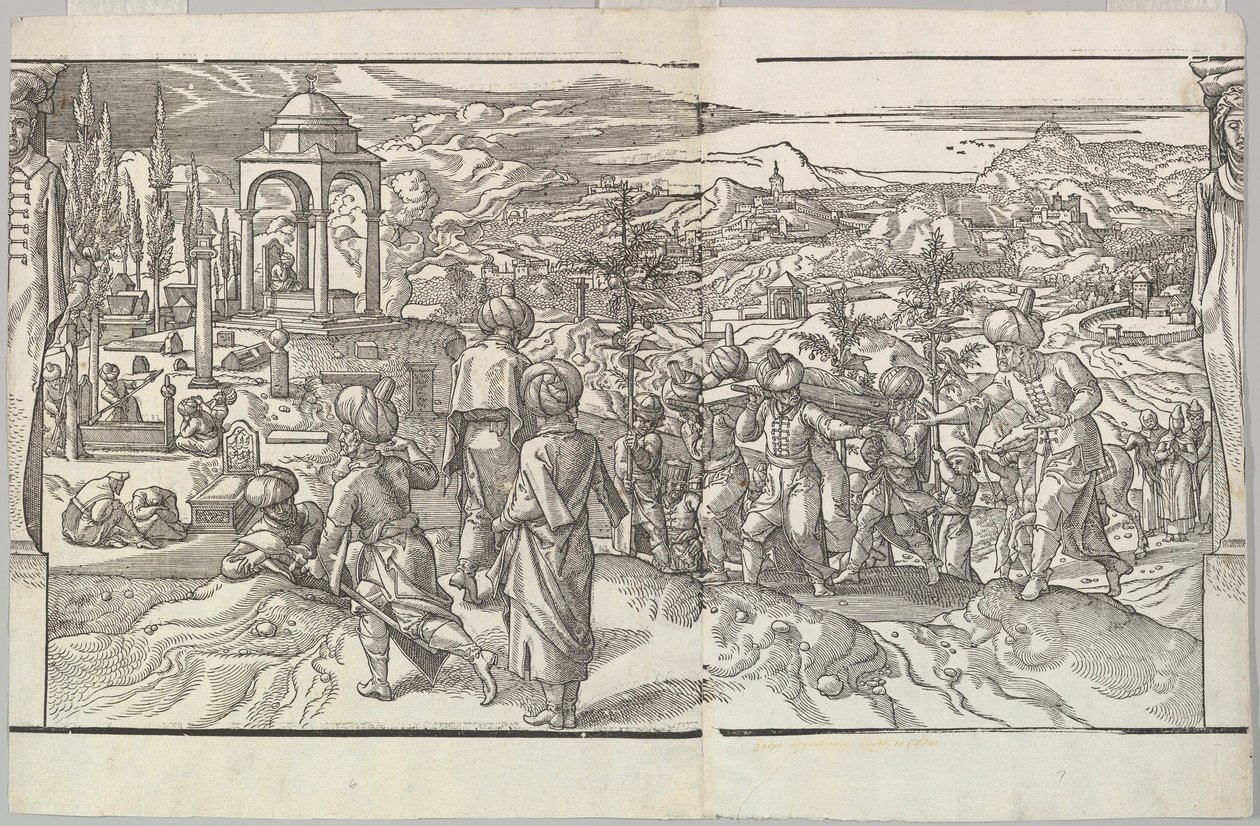 A Turkish Funeral from the Frieze Ces Moeurs et Fachons de Faire de Turcz Customs and Fas by Unbekannt