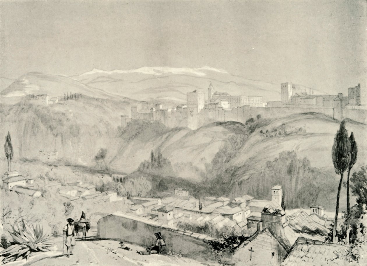 A View of the Alhambra from the Albaycin, 19th century, 1907 by Unbekannt