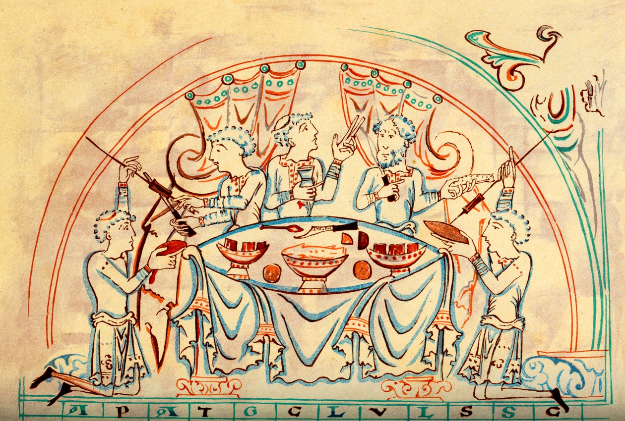 A Banquet, 11th Century, 1892 by Unbekannt