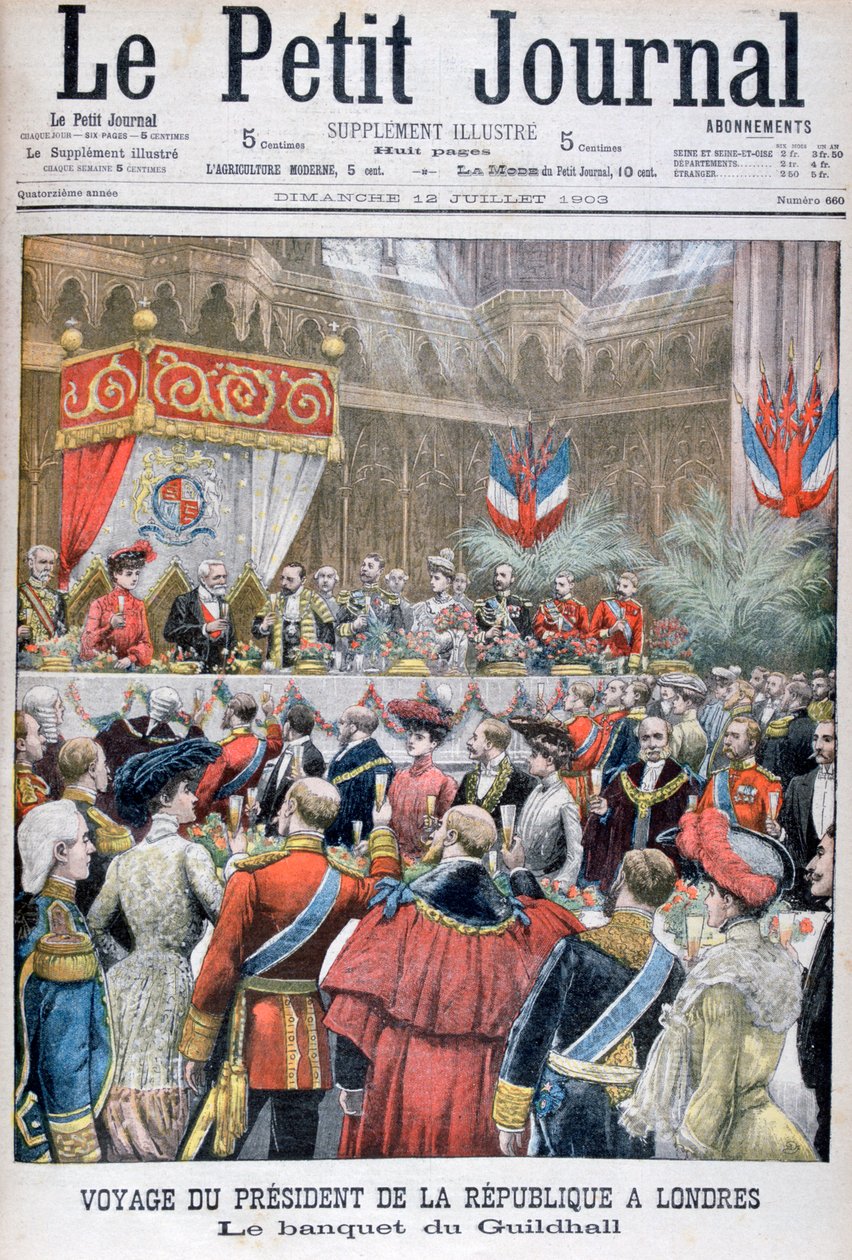 A banquet for the visiting French president, Guildhall, London, 1903 by Unbekannt