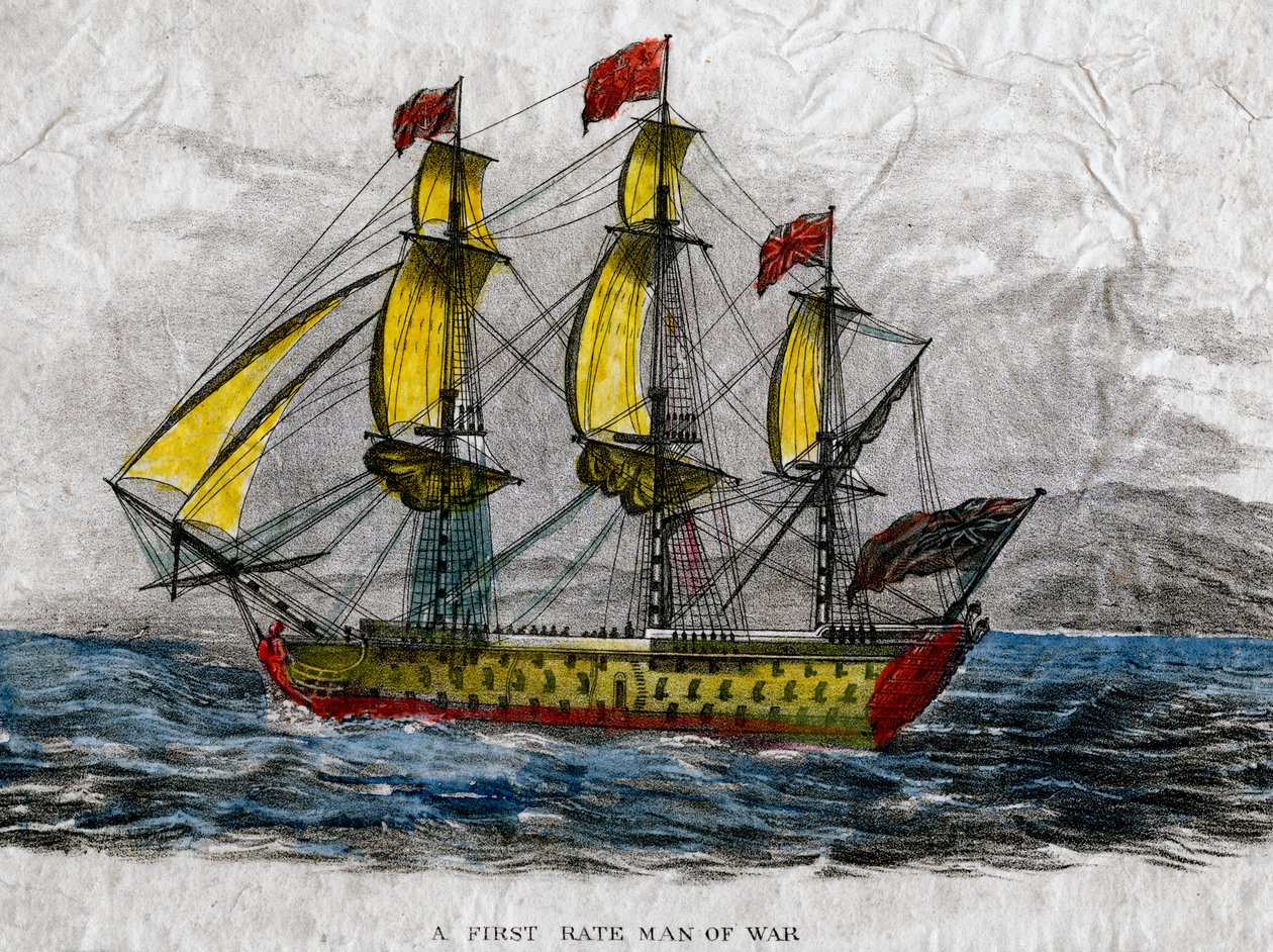 A First Rate Man-of-War, c. 18th century by Unbekannt