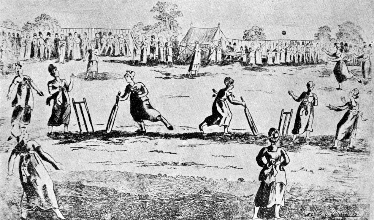 A Ladies Cricket Match, Newington Green, Islington, London by Unbekannt