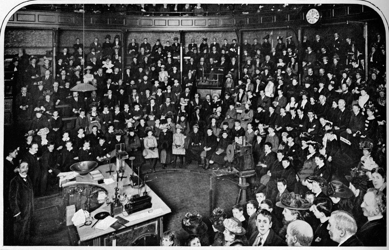 A Lecture at the Royal Institution, London, c. 1903 by Unbekannt